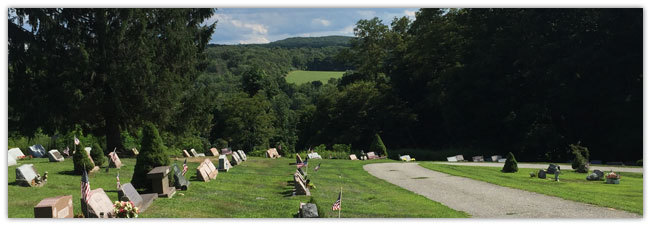a view at Quaker Hill Cemetery