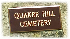 Quaker Hill Cemetery Plaque